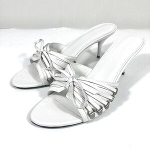 Balenciaga Cagole High Heel Slide Sandals Optic White 40 10 NEW 785784WAD4E